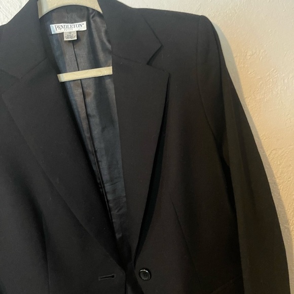 PENDLETON BLACK BLAZER VIRGIN WOOL - Picture 6 of 6